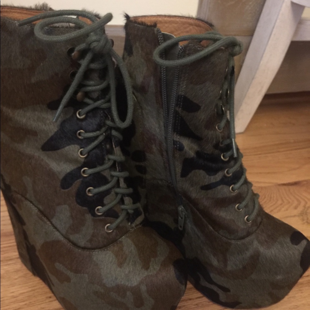 Jeffrey Campbell damsel – F camo platform lace ups